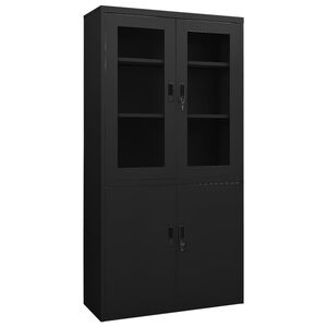 vidaXL Toimistokaappi musta 90x40x180 cm ter&auml;s