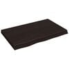 vidaXL Sein&auml;hylly tummanruskea 80x50x(2-6) cm k&auml;sitelty t&auml;ystammi