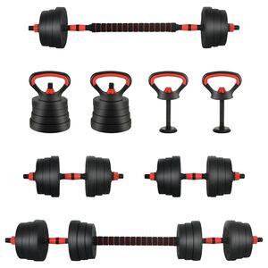 vidaXL 4-in-1 k&auml;sipaino, levypaino ja kahvakuula sarja 20 kg