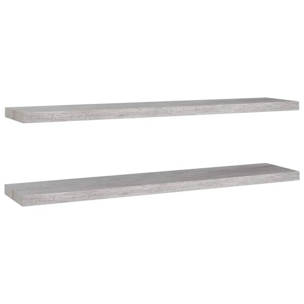 vidaXL Kelluvat seinähyllyt 2 kpl betoninharmaa 120x23,5x3,8 cm MDF