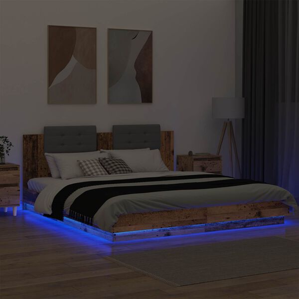 vidaXL S&auml;ngyn runko p&auml;&auml;dyll&auml; Vanha Puu 200 x 200 cm Tekninen puu