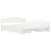 vidaXL Sängynrunko 4 vetolaatikolla valkoinen täysi mänty 160x200 cm