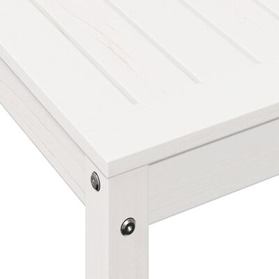 vidaXL Ruukutuspöytä hyllyllä valkoinen 108x50x75 cm täysi mänty