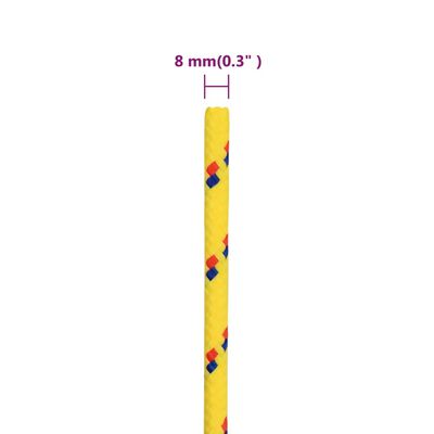 vidaXL Veneköysi keltainen 8 mm 250 m polypropeeni