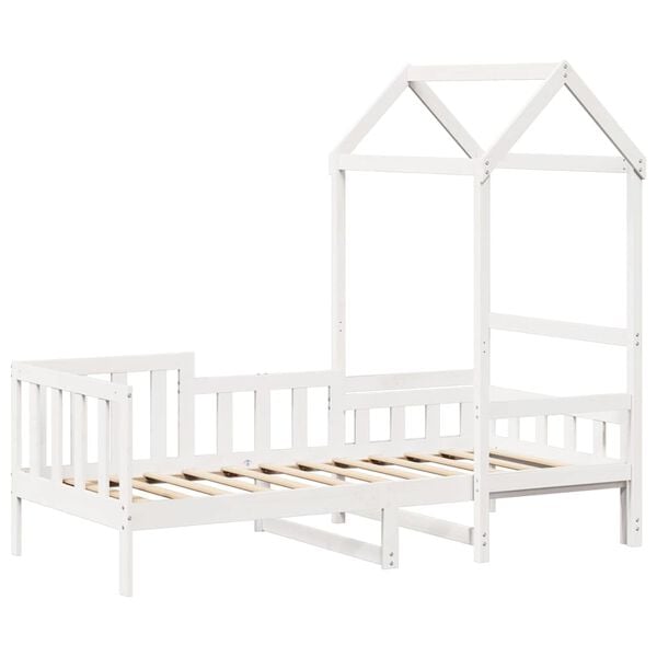 vidaXL Sohvas&auml;nky katoksella valkoinen 80x200 cm t&auml;ysi m&auml;nty