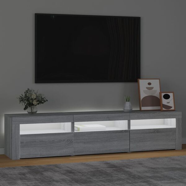 vidaXL TV-taso LED-valoilla harmaa Sonoma 180x35x40 cm