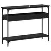 vidaXL Konsolipöytä hyllyllä Musta tammi 100 x 29 x 75 cm Tekninen puu