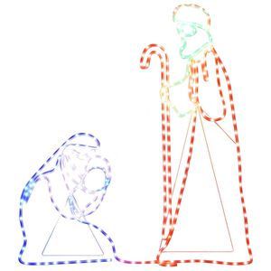 vidaXL Maria ja Joosef joulukoriste 264 LED-valoa 40x55&38x100 cm