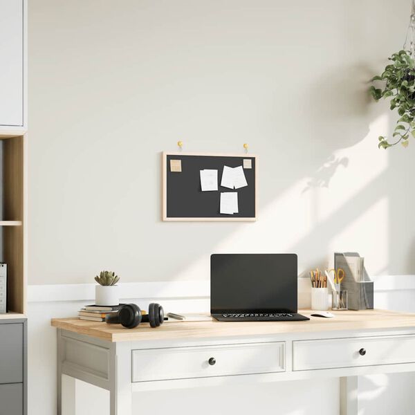 vidaXL Liitutaulu massiivim&auml;ntypuukehyksell&auml;, musta 40x30 cm