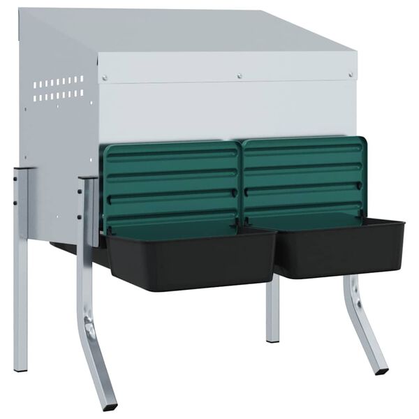 vidaXL Kanan pes&auml;laatikko 2 lokeroa jaloilla galvanoitu ter&auml;s