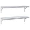 vidaXL Sein&auml;hyllyt 2 kpl 75x23,5 cm hopea ruostumaton ter&auml;s