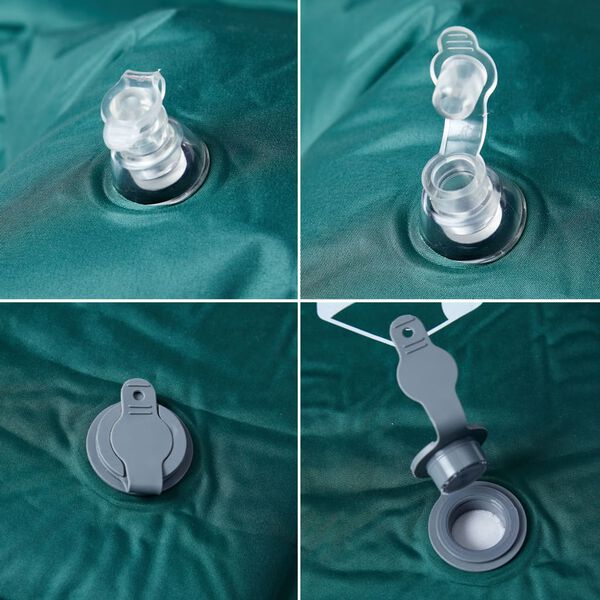 vidaXL Itsetäyttyvä retkeilypatja tyynyllä vihreä