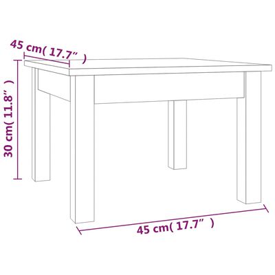 vidaXL Sohvapöytä hunajanruskea 45x45x30 cm täysi mänty