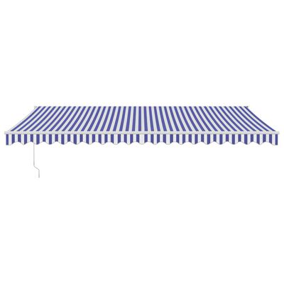 vidaXL Sisäänkelattava markiisi sinivalkoinen 5x3 m kangas/alumiini