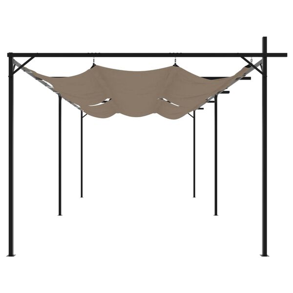 vidaXL Pergola sisäänvedettävä katto taupe 589x292x230 cm