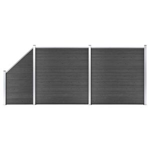 vidaXL Aitapaneelisarja WPC 446x(105-186) cm musta