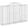 vidaXL Kaareva kivikori 200x30x120/140 cm galvanoitu rauta