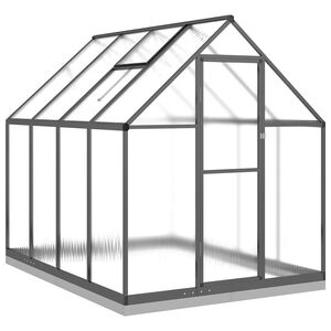 vidaXL Kasvihuone pohjarungolla antrasiitti 224x169x202 cm alumiini