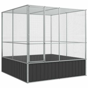 vidaXL Aviaario hopea 211x207x212 cm ter&auml;s