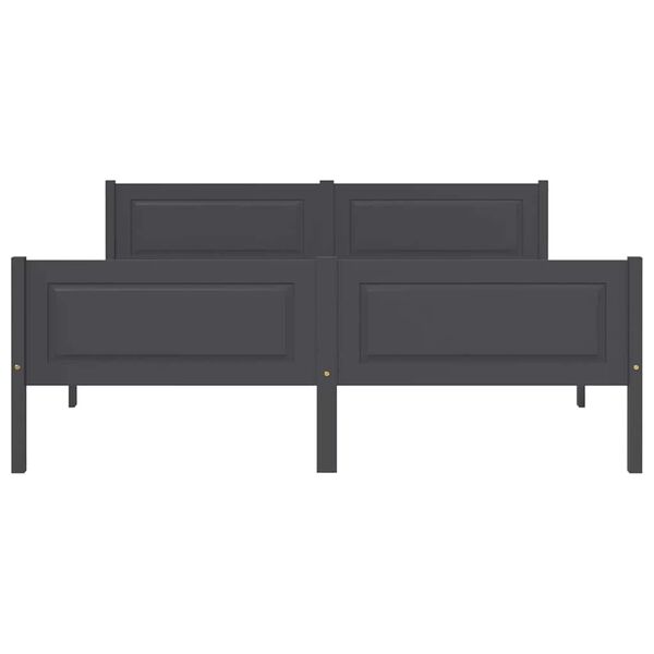 vidaXL Sängynrunko täysi mänty harmaa 160x200 cm