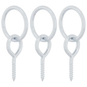 vidaXL Hevosen solmiorenkaat silmukkaruuveilla 3 kpl hopea ter&auml;s