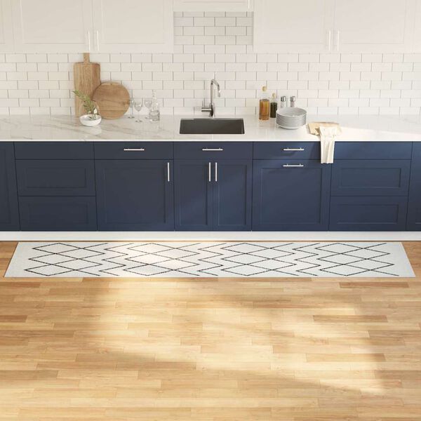 vidaXL Keitti&ouml;matto Valkoinen 300 x 60 cm Sametti