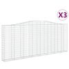 vidaXL Kaarevat kivikorit 3 kpl 400x30x160/180 cm galvanoitu rauta