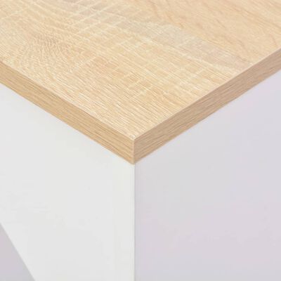 vidaXL Baaripöytä siirrettävällä hyllyllä valkoinen 138x39x110 cm