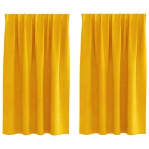 vidaXL Pimennysverhot 2 pcs Sinappikeltainen 140 x 140 cm Sametti