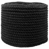 vidaXL Puuvillak&ouml;ysi 10 mm 100 m Musta 100% Puuvillaa