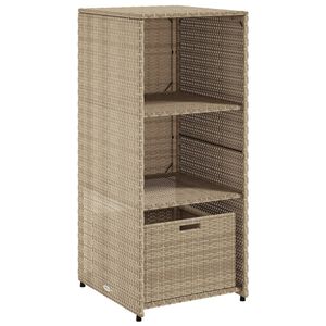vidaXL Puutarhan s&auml;ilytyskaappi beige 50x55x115 cm polyrottinki
