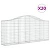 vidaXL Kaarevat kivikorit 20 kpl 200x30x80/100 cm galvanoitu rauta