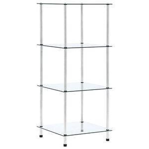 vidaXL 4-kerroksinen hylly l&auml;pin&auml;kyv&auml; 40x40x100 cm karkaistu lasi