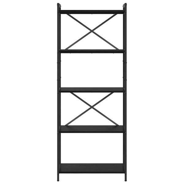 vidaXL Kirjahylly Musta tammi. 60 x 30 x 155 cm Tekninen puu