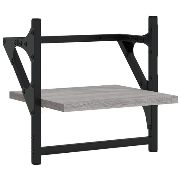 vidaXL Sein&auml;hyllyt tangoilla 2 kpl harmaa Sonoma 30x25x30 cm