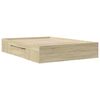 vidaXL Sängynrunko Sonoma-tammi 135x190 cm tekninen puu