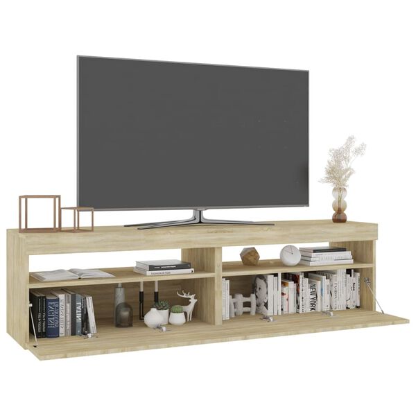 vidaXL TV-tasot 2 kpl LED-valoilla Sonoma-tammi 75x35x40 cm