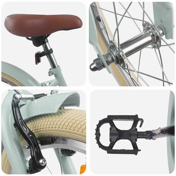 vidaXL Lastenpy&ouml;r&auml; 20 Tuumaa 6-11-vuotiaille Vaalean vihre&auml;