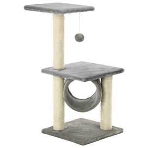 vidaXL Kissan raapimispuu sisal-pylv&auml;ill&auml; 65 cm harmaa