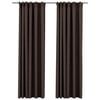 vidaXL Pellavamaiset pimennysverhot koukuilla 2kpl rusk/harm 140x245cm