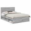 vidaXL Sängyn runko Harmaa Sonoma 5FT King Size Massiivinen mänty