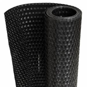 vidaXL Parvekesuoja musta 300x80 cm polyrottinki