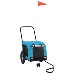 vidaXL Lemmikinkuljetusk&auml;rry polkupy&ouml;r&auml;&auml;n sin./musta kangas ja rauta