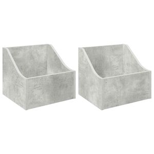 vidaXL LP-levykotelo 2 kpl Betoninharmaa 37 x 33 x 32 cm Tekninen puu