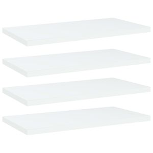 vidaXL Kirjahyllytasot 4 kpl valkoinen 40x20x1,5 cm tekninen puu
