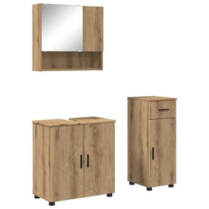 vidaXL Kylpyhuonekalustesetti 3 kpl Artisan tammi 61 x 35 x 64 cm