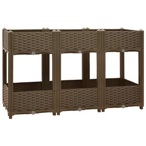 vidaXL Korotettu kukkalaatikko 120x40x71 cm polypropeeni