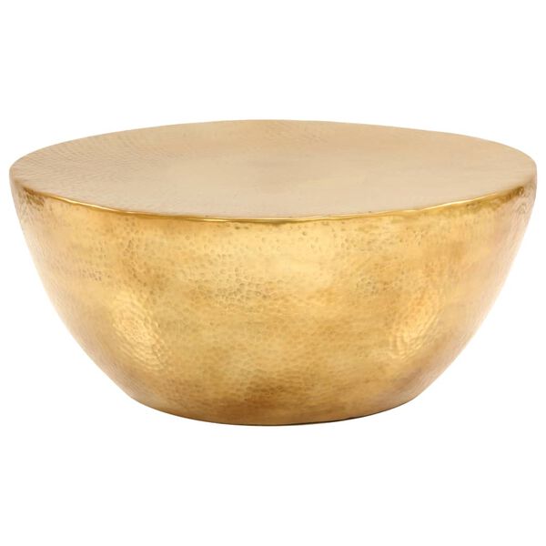 vidaXL Sohvapöytä vasaroitu alumiini 70x30 cm messinki