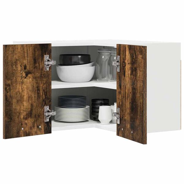 vidaXL Henkarikaappi Savustettu tammi ja valkoinen 57 x 57 x 40 cm