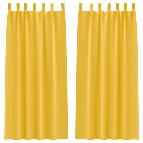 vidaXL Piment&auml;v&auml; verho renkailla 2 pcs Sinappikeltainen 245 x 140 cm